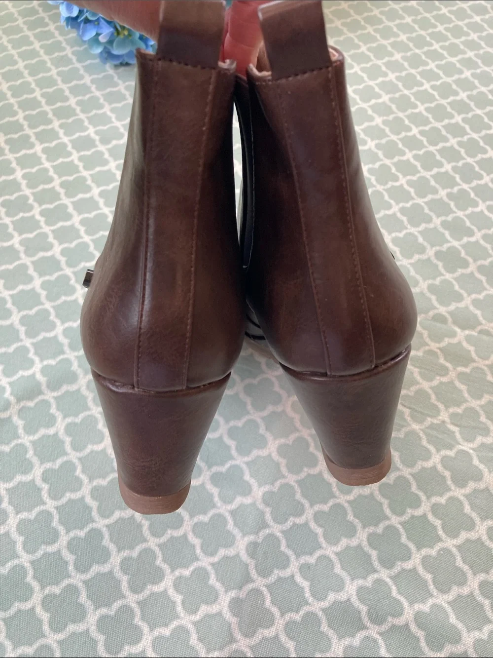 Journee Collection Jessie Wedge Booties Faux Leather 7.5